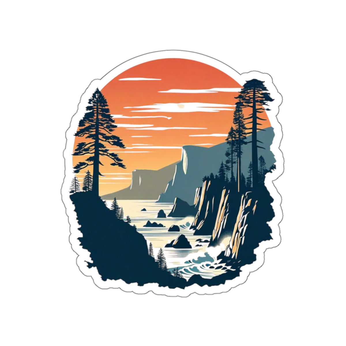 Pacific Cliffs Die-Cut Sticker