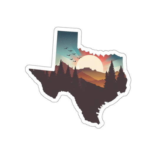 Texas Trail Sunset Die-Cut Sticker