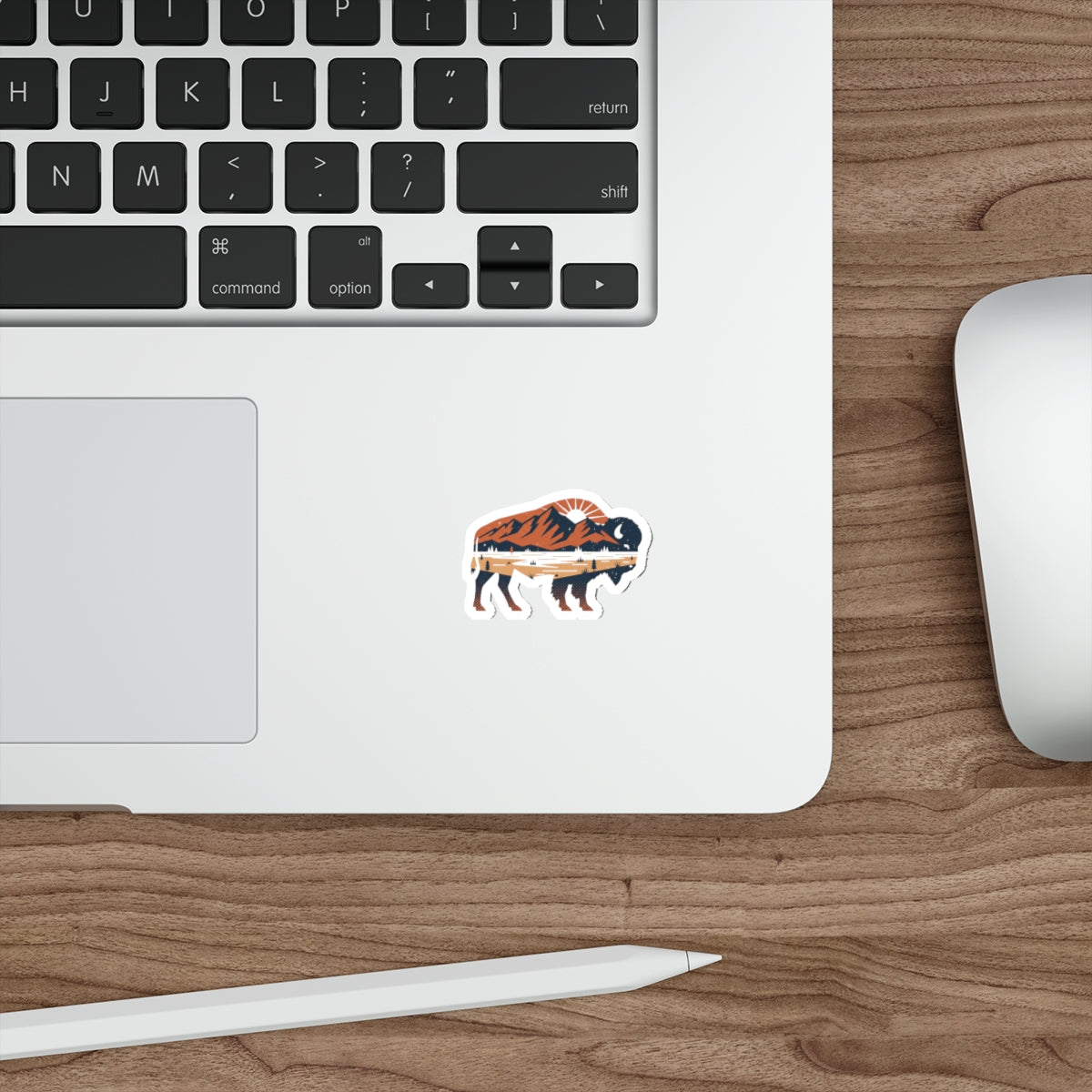 Bison Landscape Die-Cut Sticker