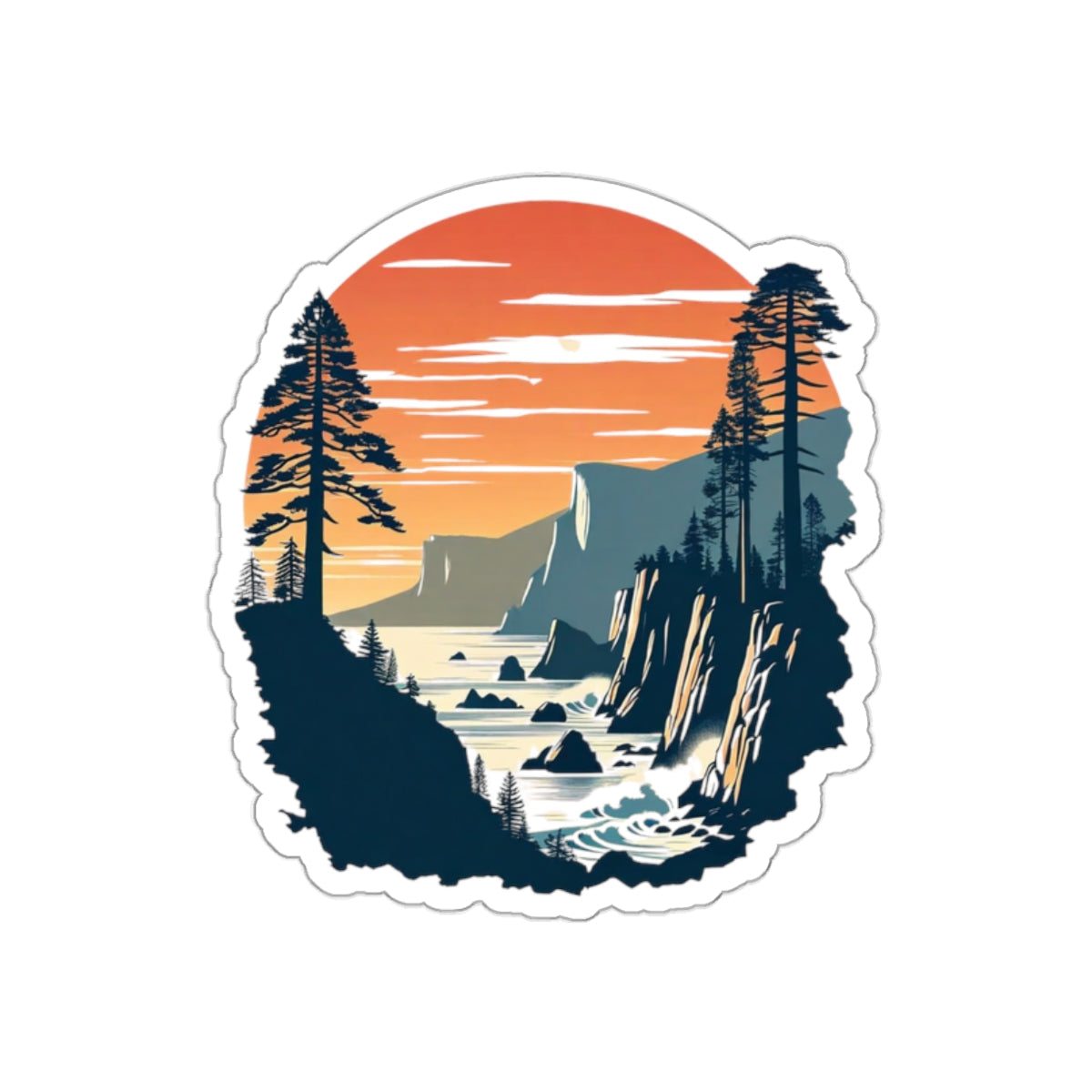 Pacific Cliffs Die-Cut Sticker