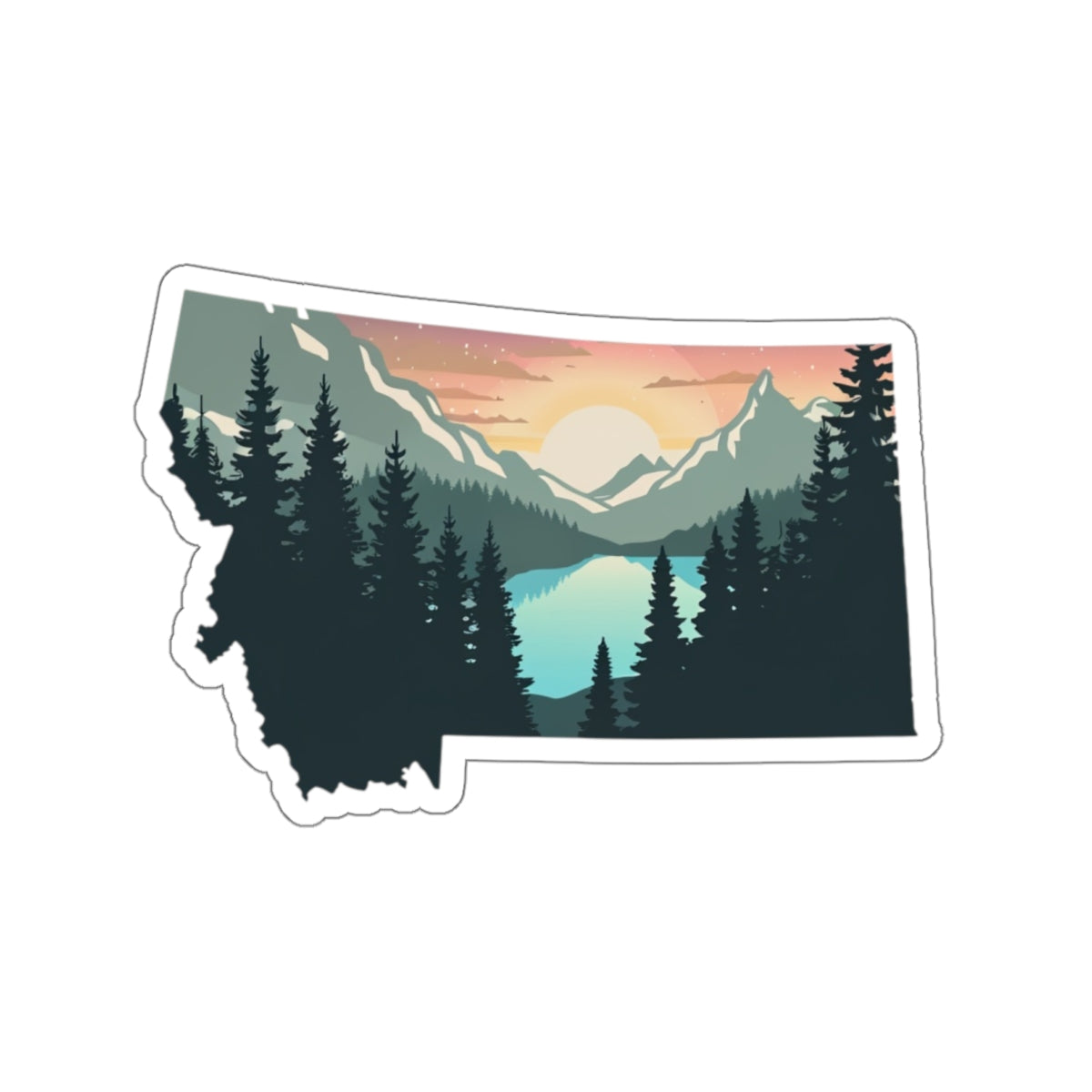 Montana Sunrise Die-Cut Sticker