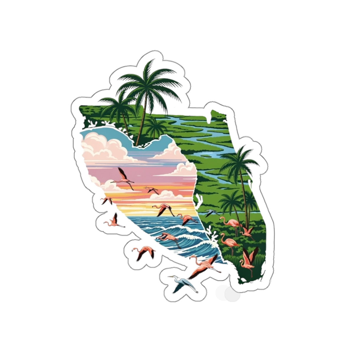 Florida Sunset Die-Cut Sticker