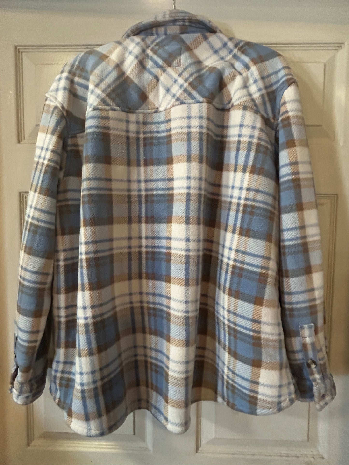 Sage Plaid Fleece Shacket XXL