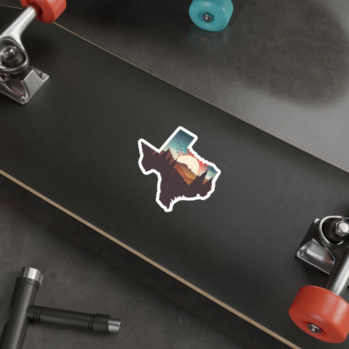 Texas Trail Sunset Die-Cut Sticker