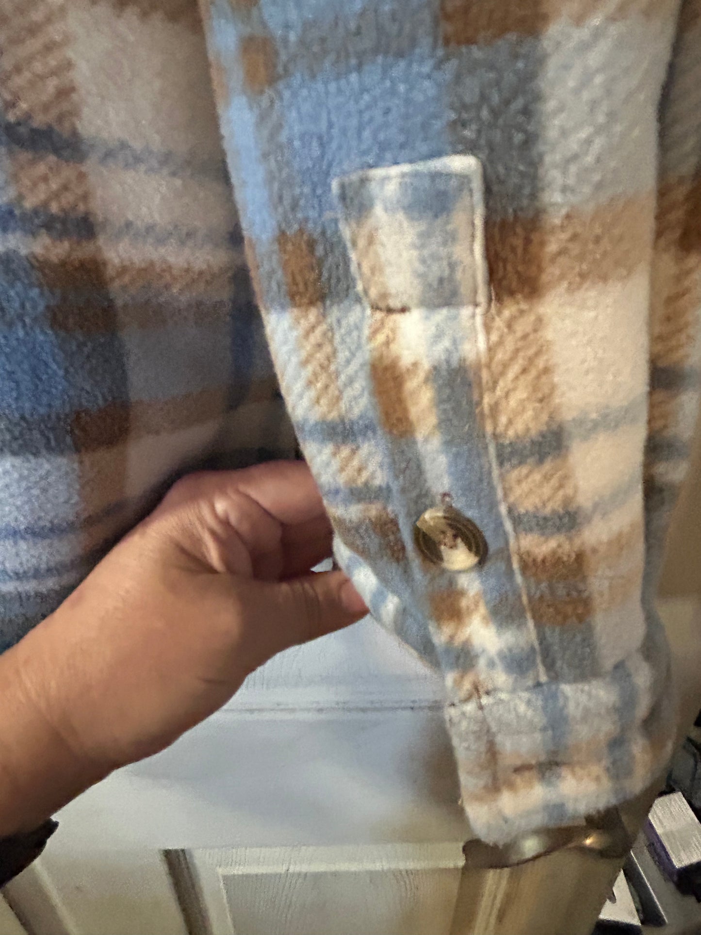 Sage Plaid Fleece Shacket XXL