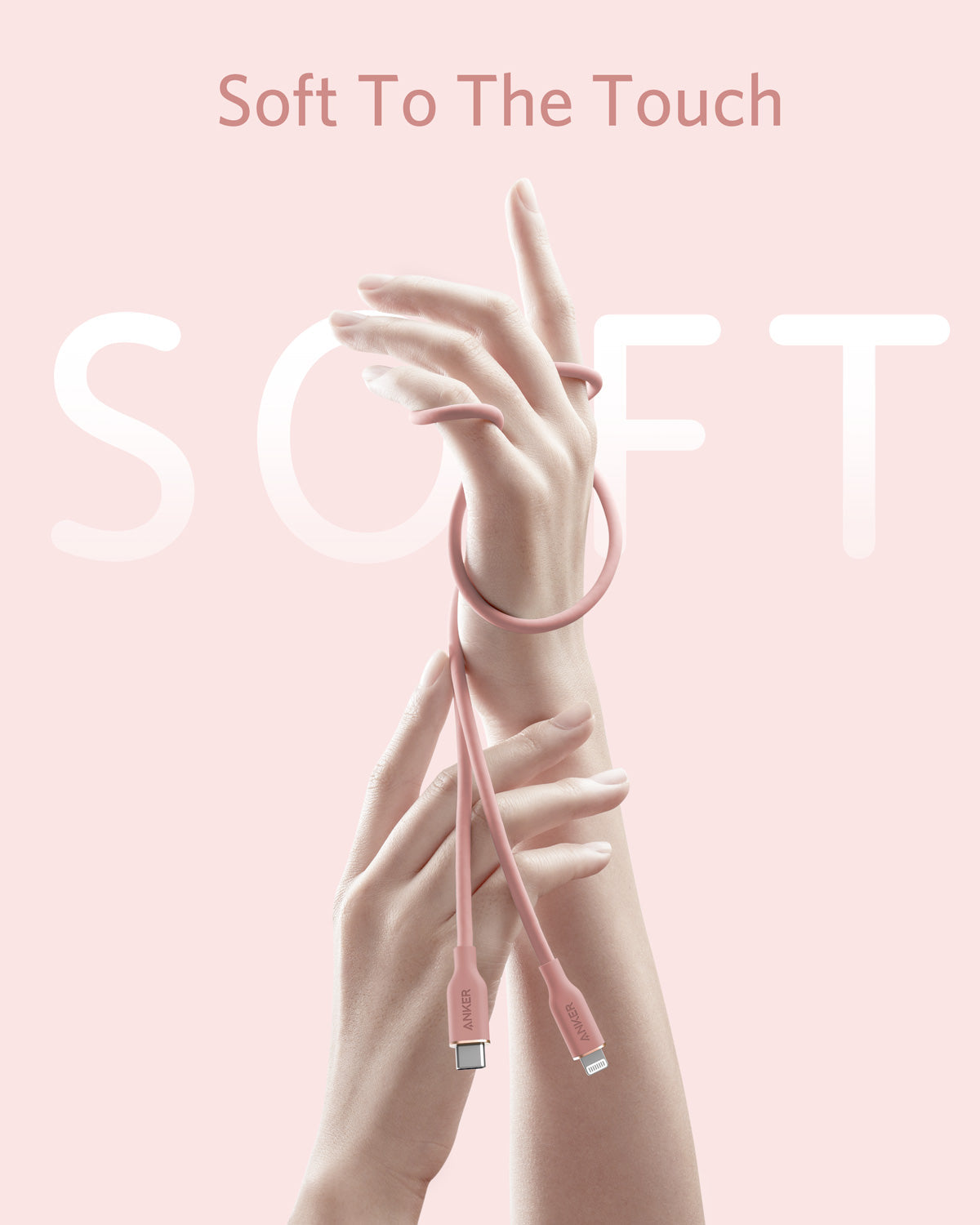 Anker <b>641</b> USB-C to Lightning Cable (Flow, 3 ft Silicone)