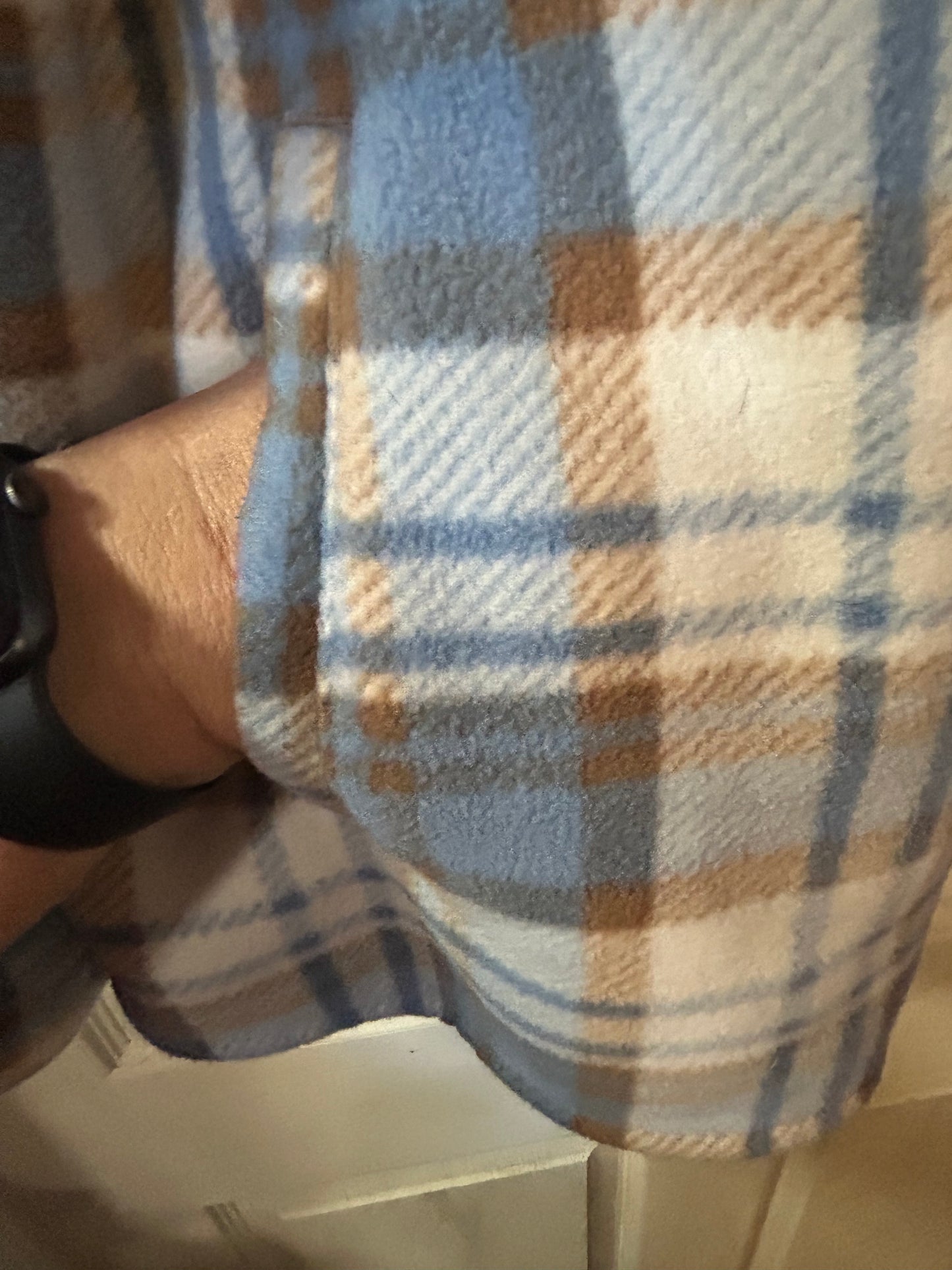 Sage Plaid Fleece Shacket XXL