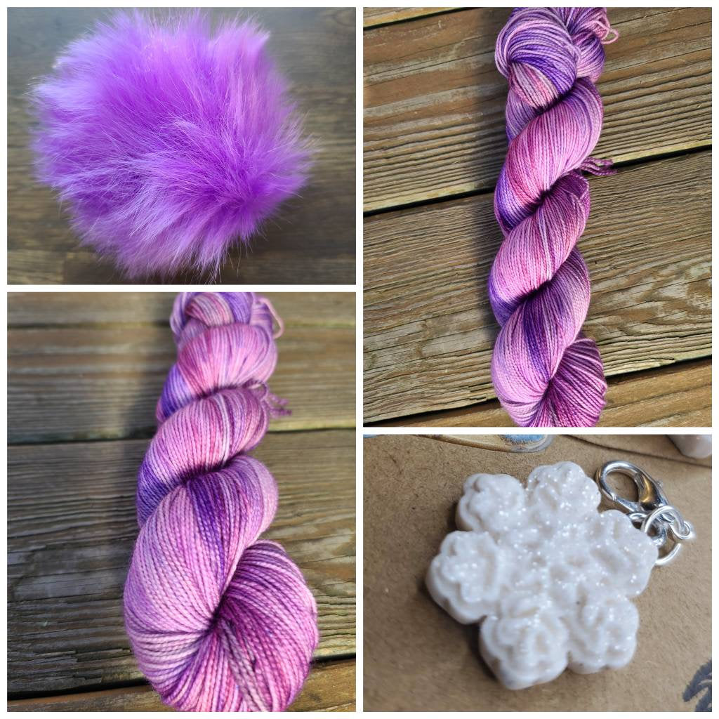 Woolen Winter Hat kits/pom/snowflake charm